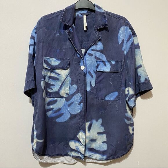 Aritzia The Group Babaton Denim Button Down Printed Shirt - Picture 1 of 3